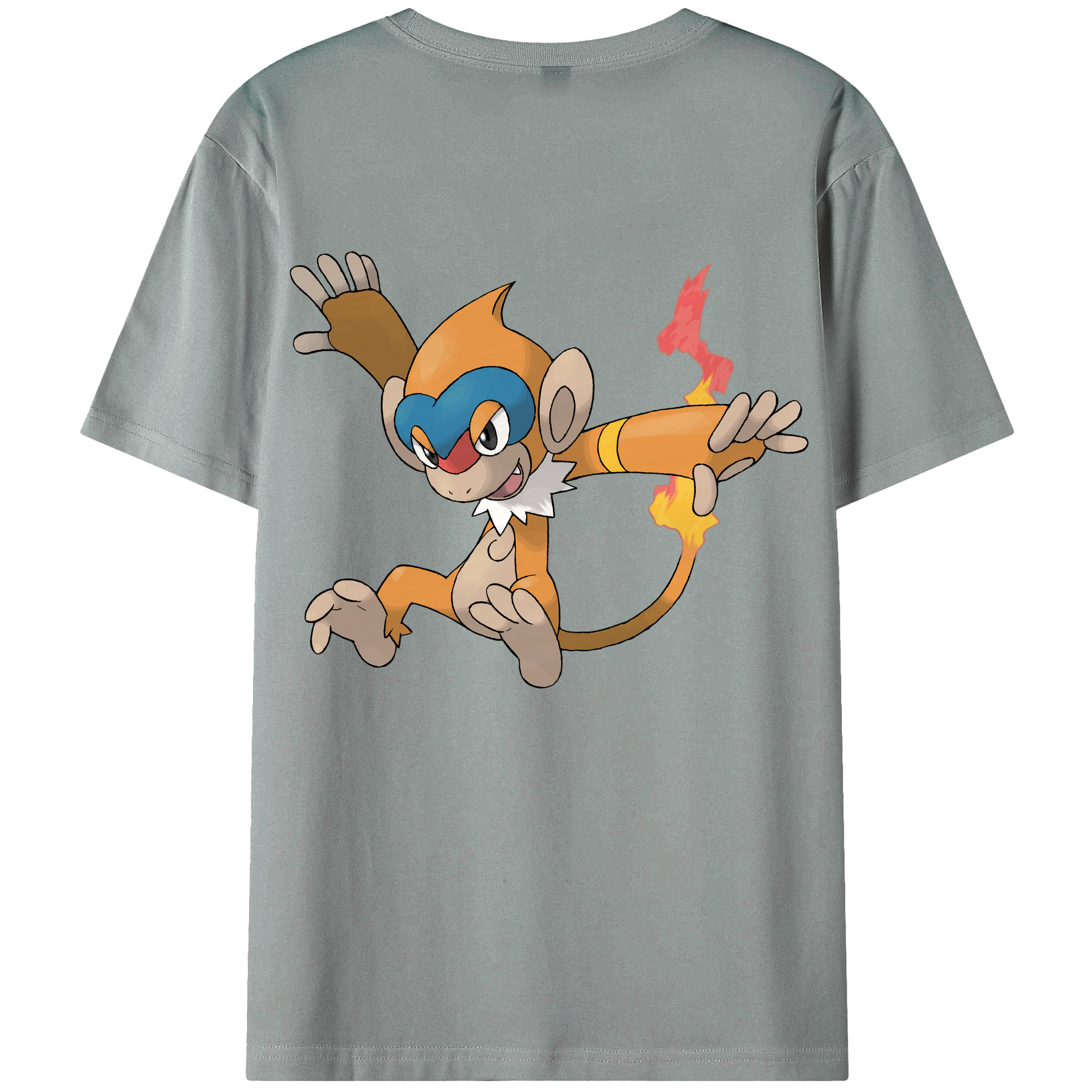 （画像用） ポケットモンスター Pokémon 綿100％ メンズ半袖Tシャツ（バックプリント） 通気性
